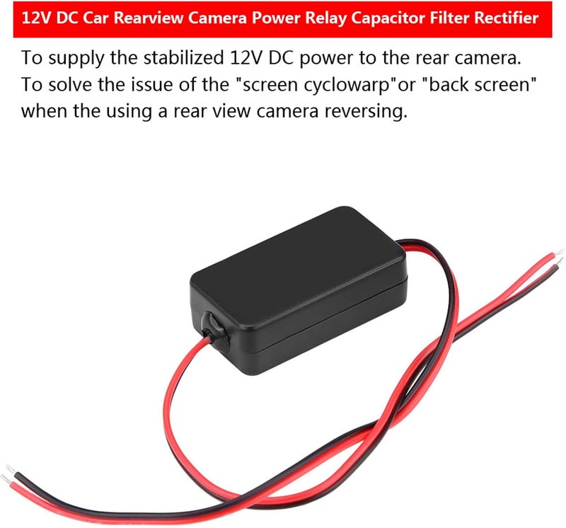 Chazcool Car Camera Filter, Rear View Rectifier for Germany American Car Series, 12V DC Power Relay Capacitor Filter Connector for Backup Camera - Image 3